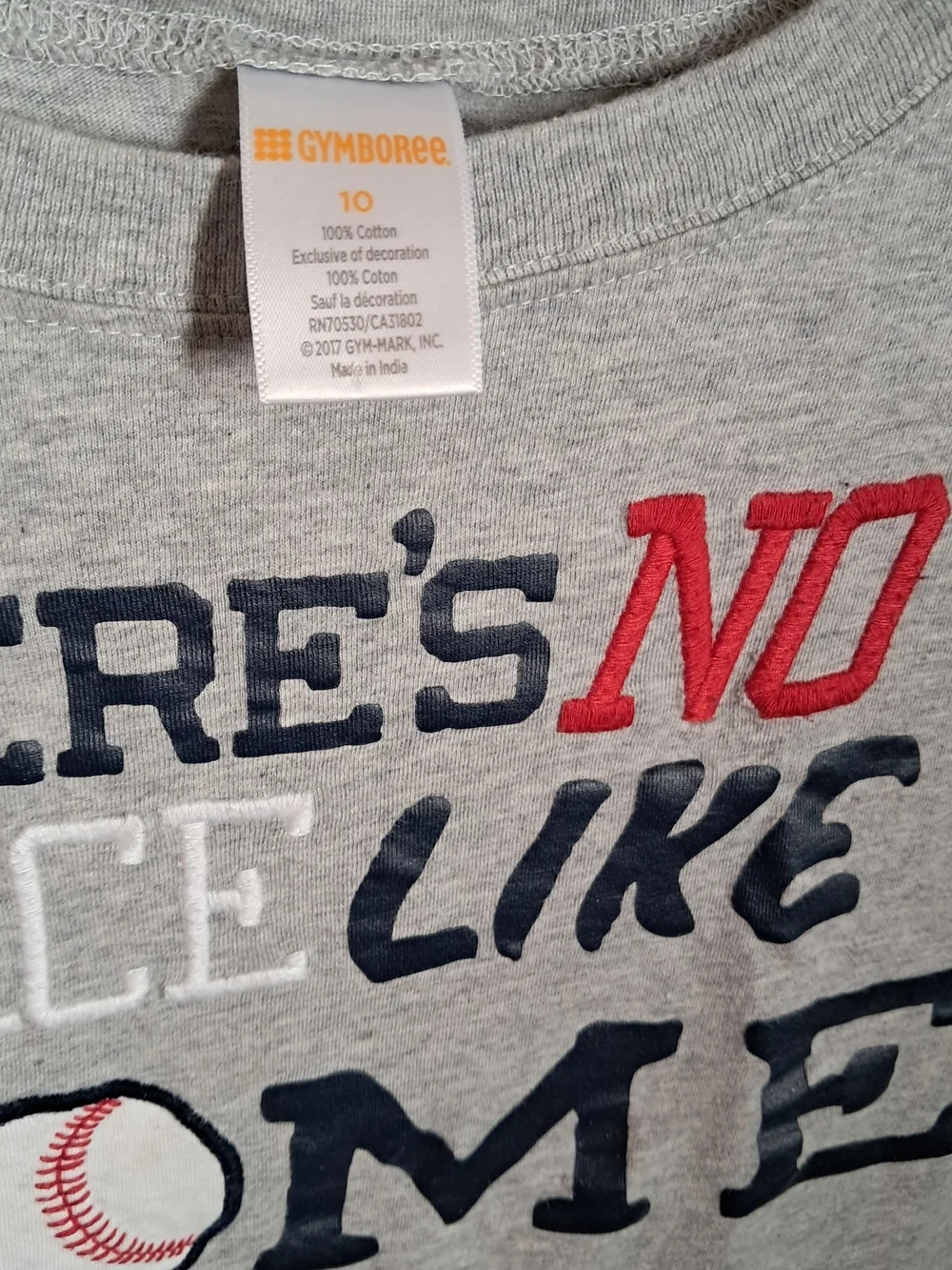 Gymboree Heather Gray Tee with Navy & Red Graphic